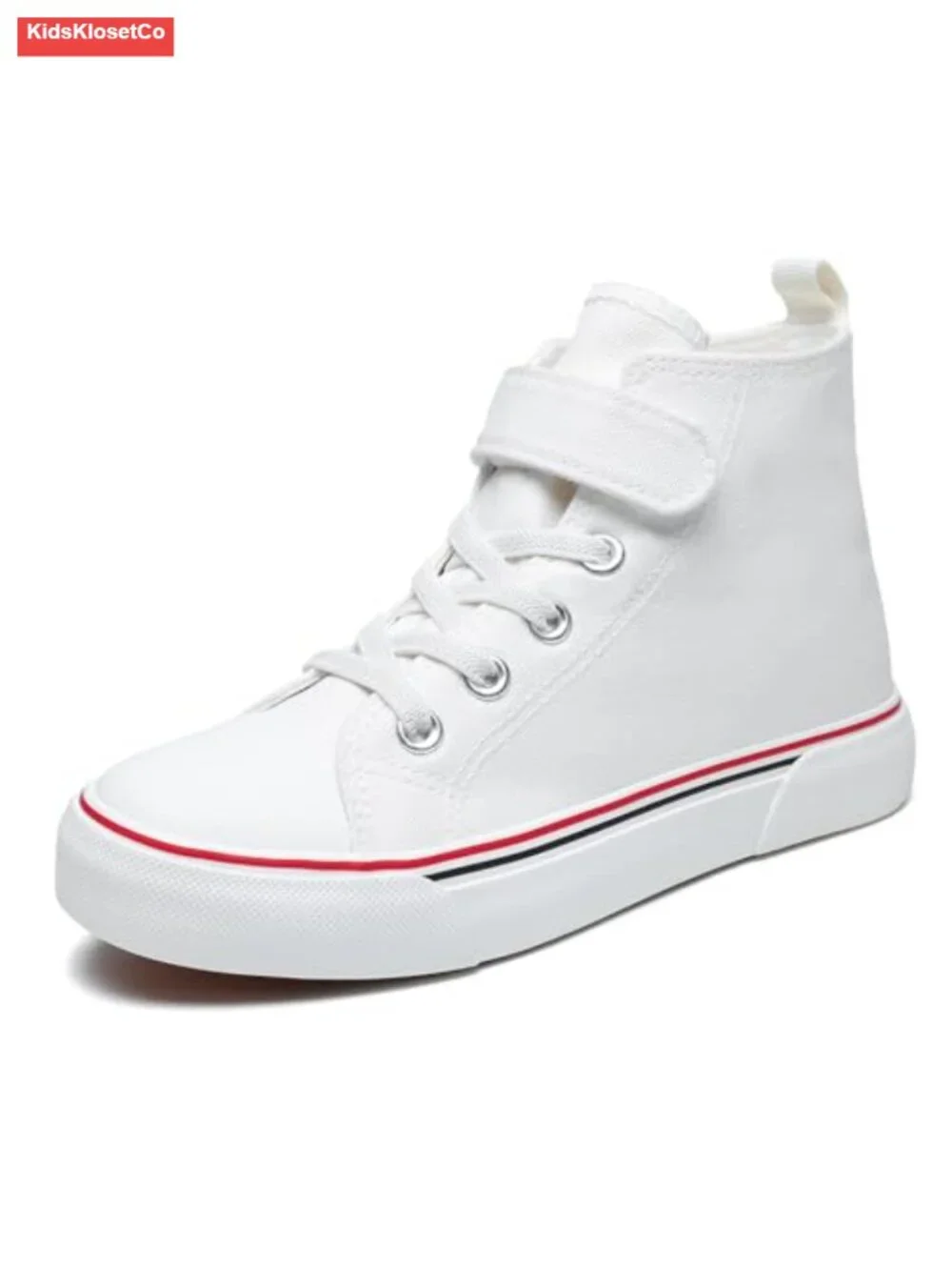 Kids Sparkle Sequins High Top Canvas Sneakers Hook & Loop Closure